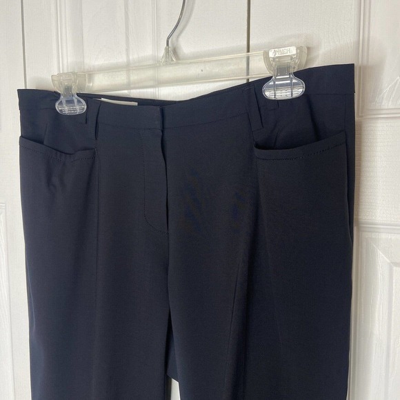 Rene Lezard Womens Sz 38 Wool Blend Dress Pant Straight Leg Pockets Cuffed Black - Picture 3 of 10